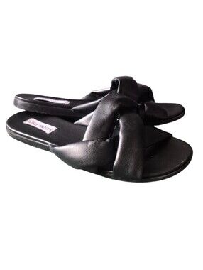 Steve Madden Black Faux Leather Sandals 9M